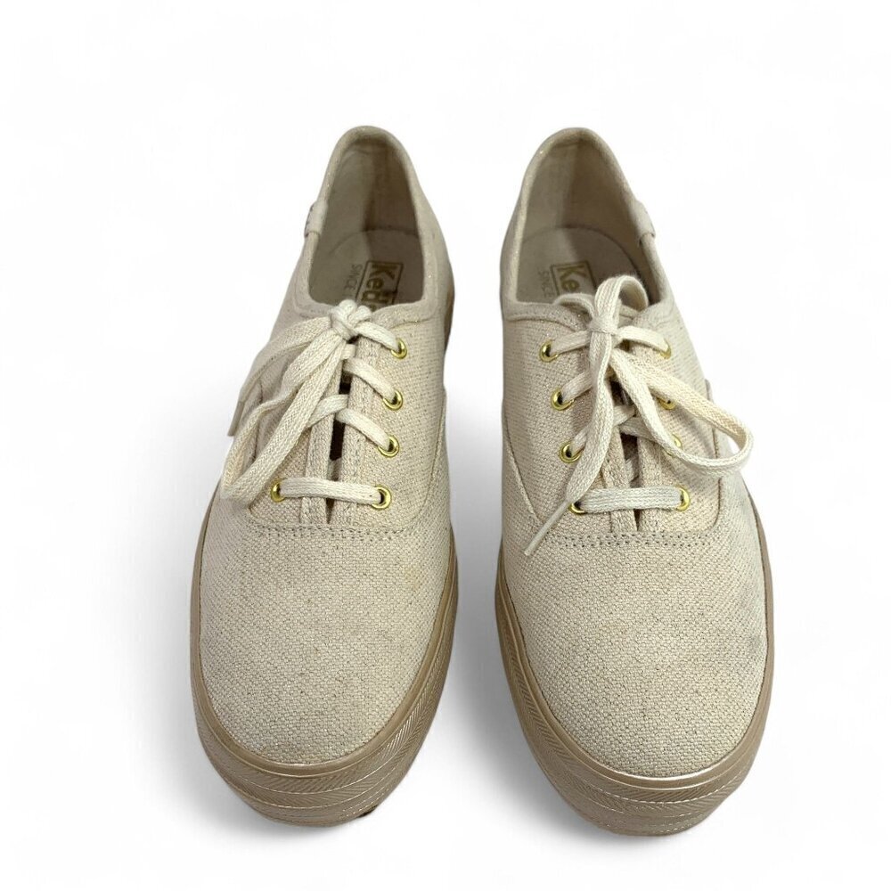 Keds Triple Decker Shimmer Dream Low Top Sneakers Gold/Beige WF59212 Size 9 - Picture 10 of 10